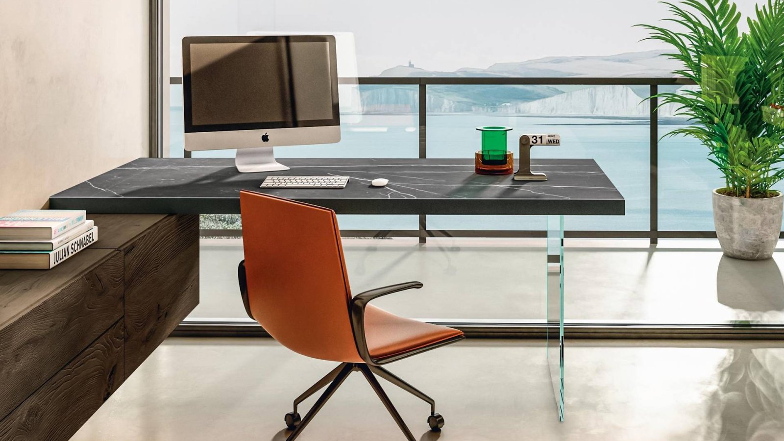 Πόδια από σκληρυμένο γυαλί του Air Desk