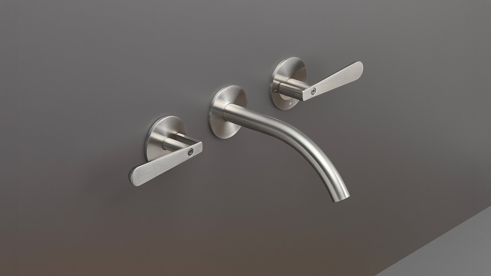 Lutezia της Cea Design, επιτοίχια μπαταρία δύο λαβών σε γυαλισμένο φινίρισμα Black Diamond