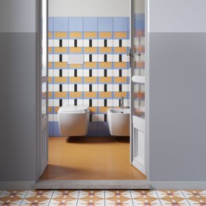 Μοτίβο Scheme της συλλογής Mattonelle Margherita σε γρανιτοπλακάκι Mutina