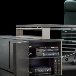 Διευθυντικό γραφείο με Arche και τοίχο ντουλαπιών