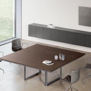 Ορθογώνιο τραπέζι συσκέψεων Ellan 240 επί 140 εκατοστά με μαύρο σκελετό