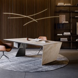Γραφείο design Nasdaq της Cattelan Italia με διαγώνιο ατσάλινο πόδι