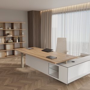 Cloud της Codutti: γραφείο 200 × 100 cm με ξύλινη επιφάνεια