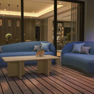 Ginza Tower της Codutti: λακαρισμένη συρταριέρα με επτά συρτάρια και καπάκι από τραβερτίνη