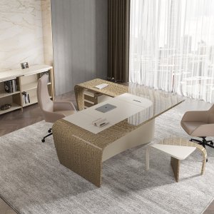 Γραφείο design Mithos της Codutti σε γωνιακή λήψη