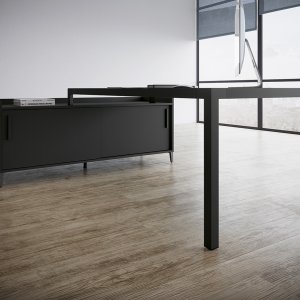 Γραφείο διεύθυνσης D1 με γυάλινη επιφάνεια