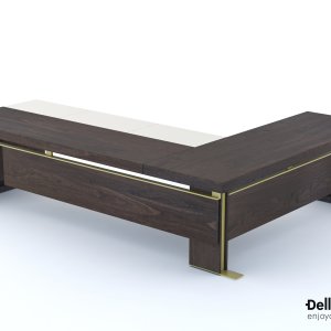 Βιβλιοθήκη Della Rovere με ραβδωτό γυαλί και φωτισμό LED