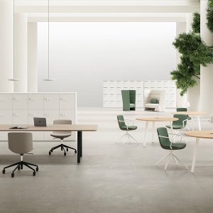 Τραπέζι συνεδριάσεων E-Place 300 x 120 σε δύο κολόνες με τετράγωνη βάση