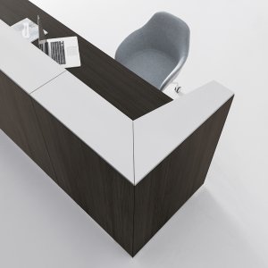 Top υποδοχής σε terra d'ombra σε πάγκο Qubo της DVO Office