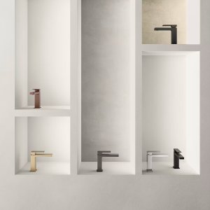 Βρύσες design Mint: μπαταρία μονής οπής σε χρώμιο, μετωπική όψη