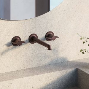 Μπαταρία νιπτήρα τριών οπών Fantini Flora με λαβές ενός πτερυγίου σε χρώμιο