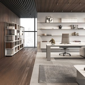 Τραπεζάκι 57 x 57 cm της συλλογής Ono στα φινιρίσματα του γραφείου