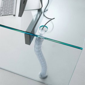 Air Desk με επιφάνεια κρυστάλλου σε όψη δέρματος