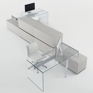 Κρύσταλλο grigio Italia στο γραφείο Air Desk