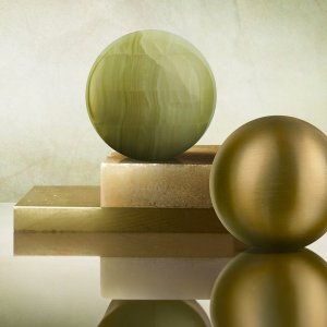 Μπαταρία νιπτήρα Perle με σφαίρα από φυσική πέτρα