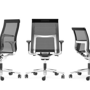 Una Chair με ψηλή πλάτη σε ύφασμα γκρι μετάξι