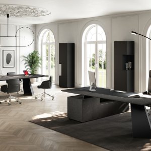 Ανοιχτή θήκη σε 3d-foil Olmo Grey στην αποθήκευση Monolith