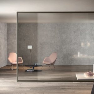 Γυάλινα χωρίσματα γραφείου Simple Bold της Luconi