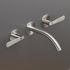 Lutezia της Cea Design, επιτοίχια μπαταρία δύο λαβών σε γυαλισμένο φινίρισμα Black Diamond