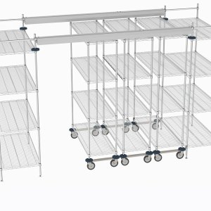 Ράφι Super Erecta της Metro σε φινίρισμα Metroseal σε χώρο εργασίας