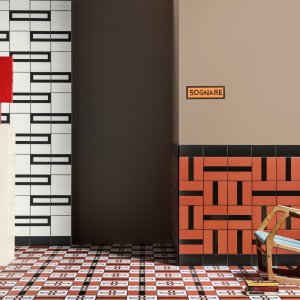 Μισό πλακάκι Frame Terracotta 10,1×20,5 από τη συλλογή Mattonelle Margherita