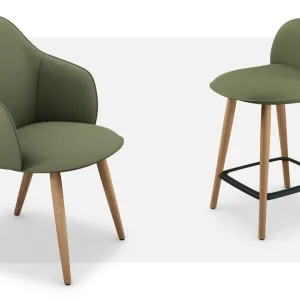 Ταπετσαρισμένη se:café soft chair σε χρωμιωμένη βάση έλκηθρο