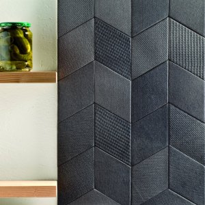 Πέντε υφές σε σύγκριση σε πλακίδια Tex χρώματος Cream