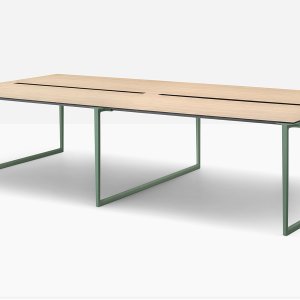 Τραπέζια συνεδριάσεων Toa 360 × 125 cm με μαύρο compact laminate